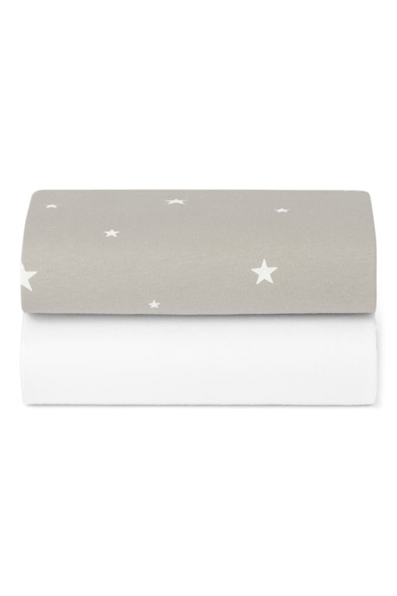 Pack of 2 Assorted Crib Sheets, Main, color, GREY/ STAR