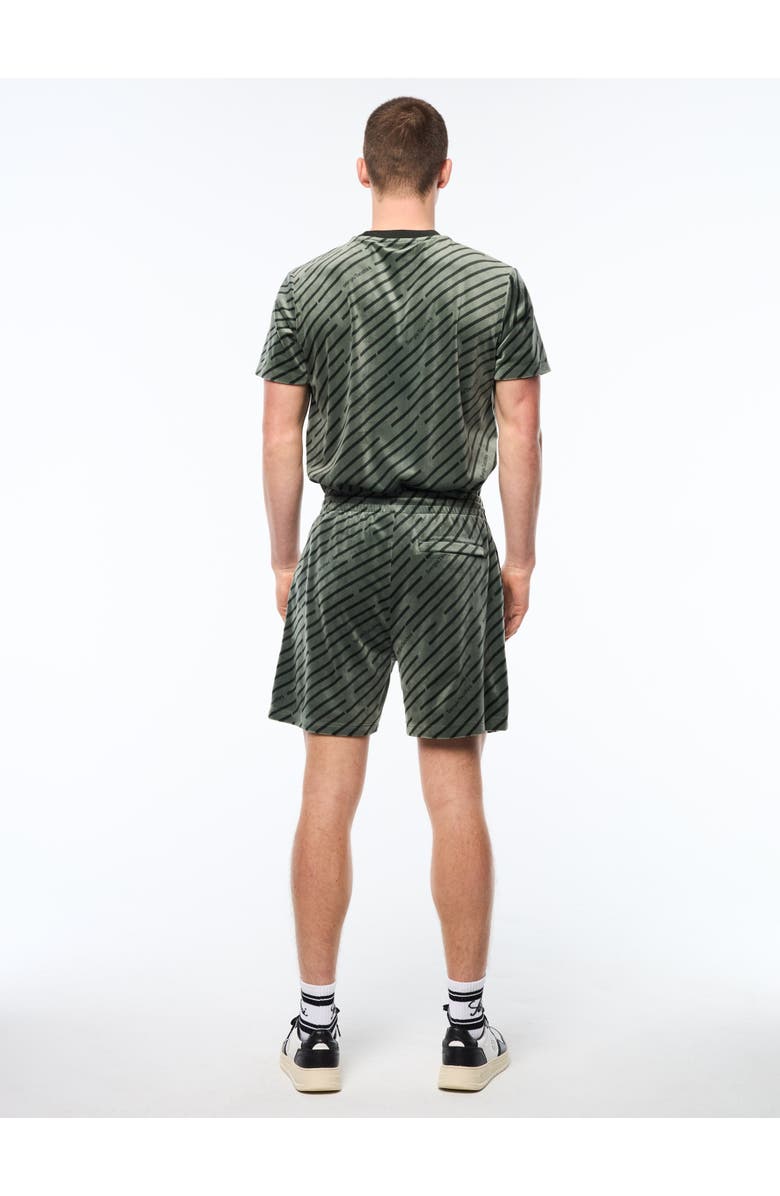 Sergio Tacchini Obliquo Velour Short, Alternate, color, Agave Green