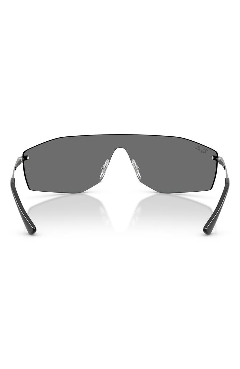 Ray-Ban Alix Bio-Based 141mm Rimless Shield Sunglasses, Alternate, color, Silver / Grey