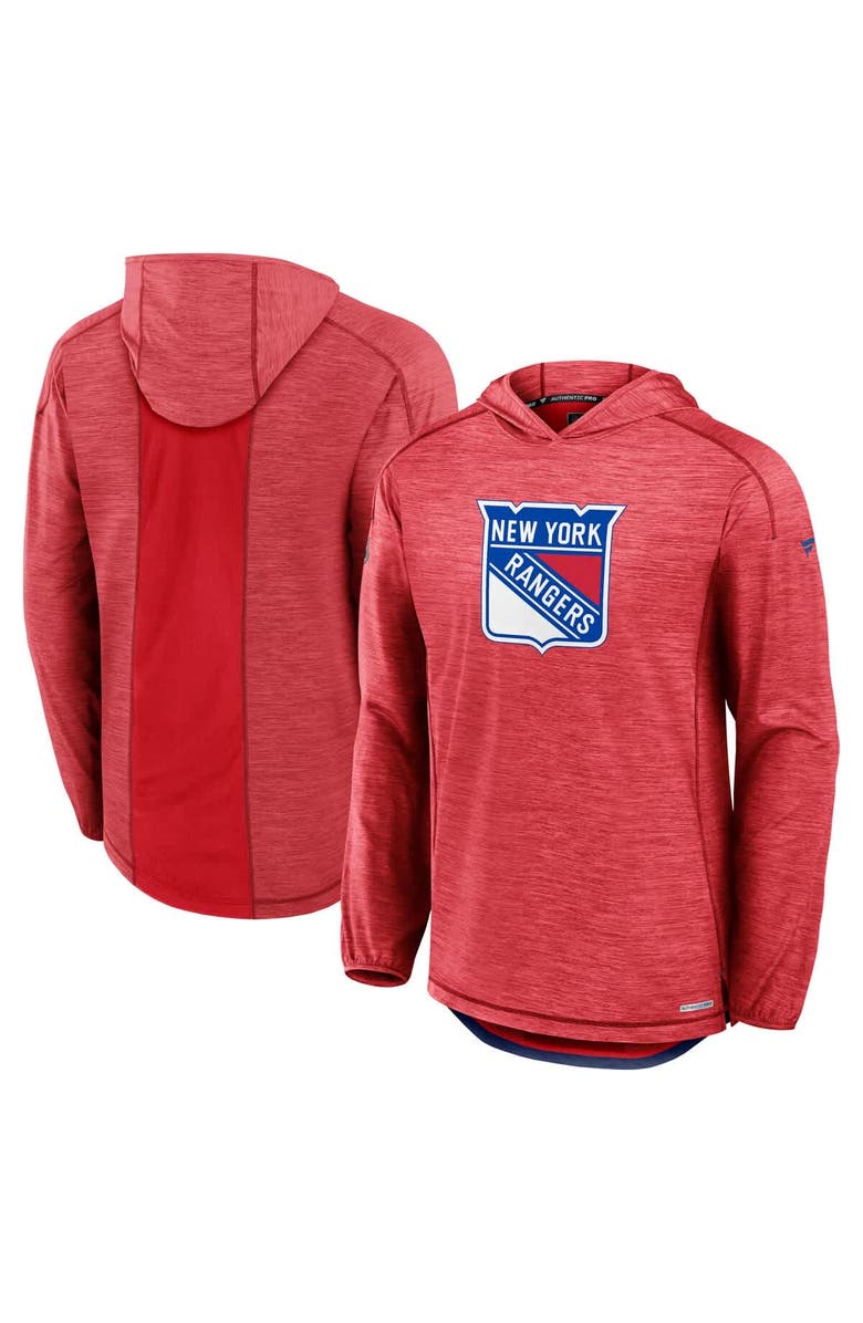 FANATICS Men's Fanatics  Red New York Rangers Authentic Pro Rink Lightweight Pullover Hoodie, Main, color, 