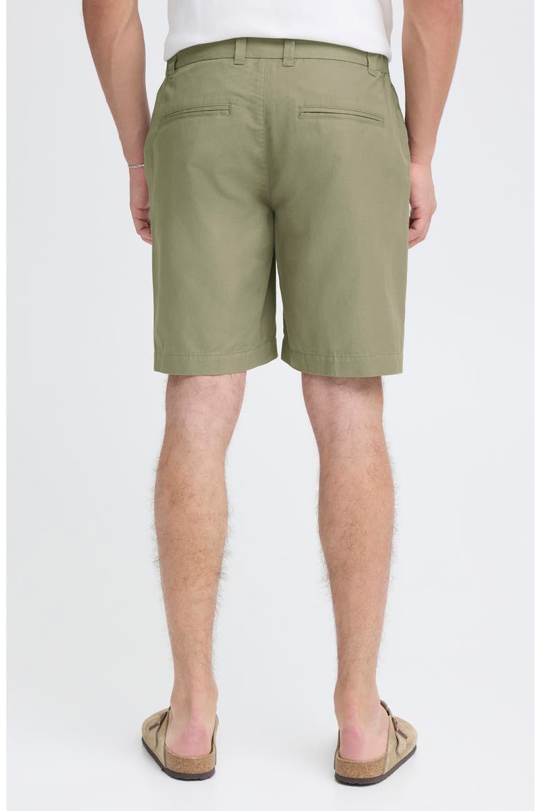 Flat Front Cotton & Linen Chino Shorts, Alternate, color, MERMAID
