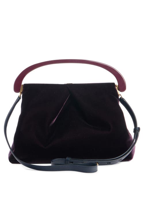 Dries Van Noten Folded Velvet Top Handle Bag