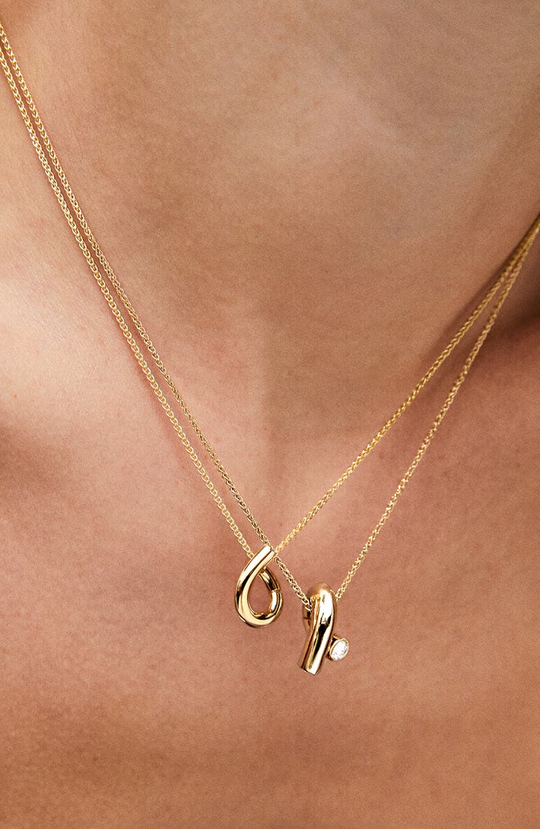 TABAYER Oera Diamond Bezel Pendant Necklace, Alternate, color, Yellow Gold