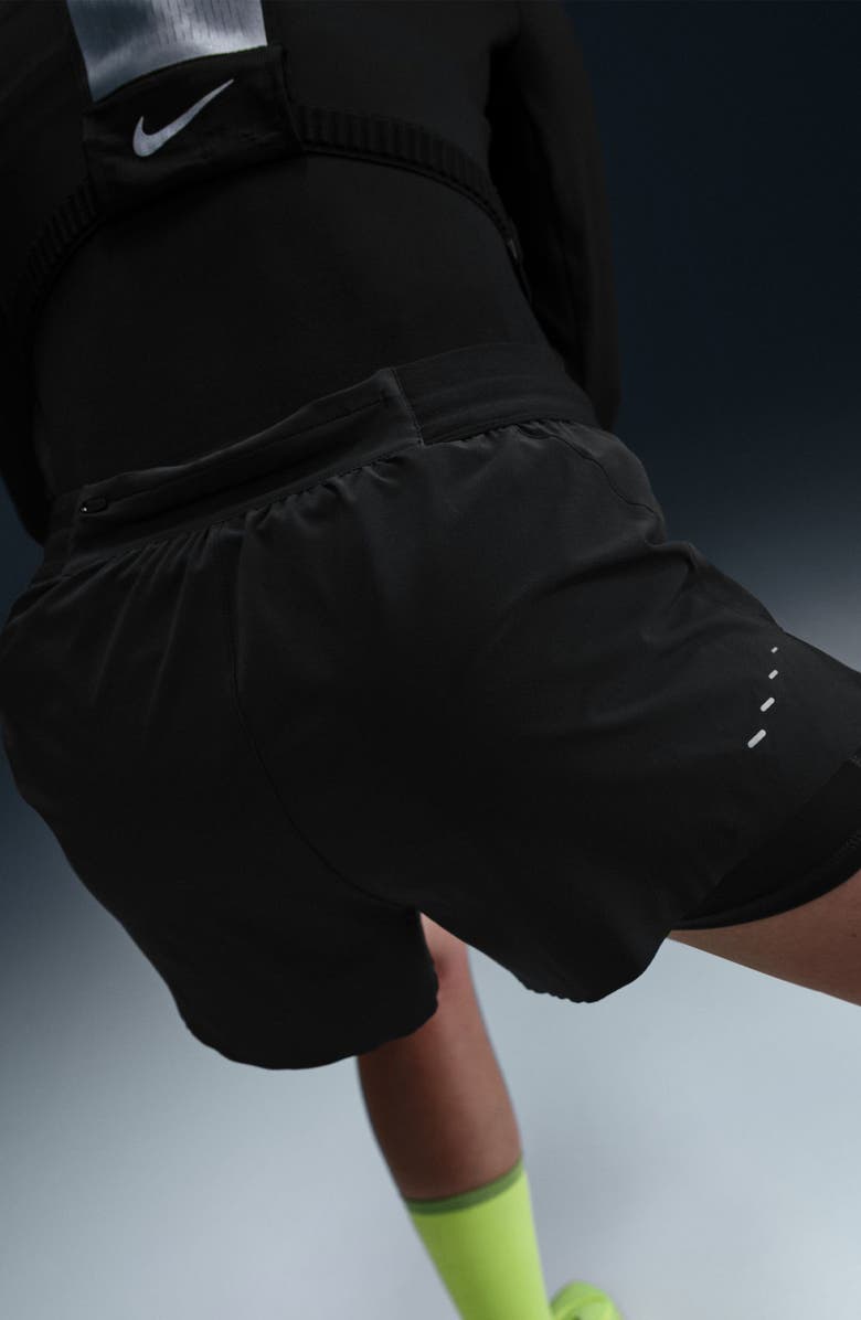 Nike Swift Dri-FIT Mid-Rise 2-in-1 Running Shorts, Alternate, color, Black/ Reflective Silver