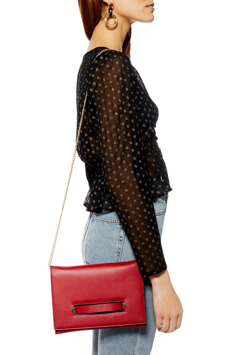 Topshop Brogan Clutch, Alternate, color,