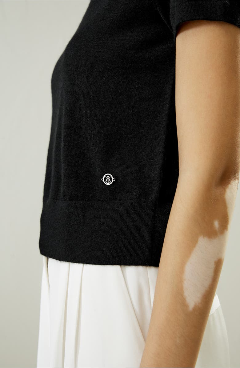 Lilysilk Cashmere Round Neck Sweater, Alternate, color, Black