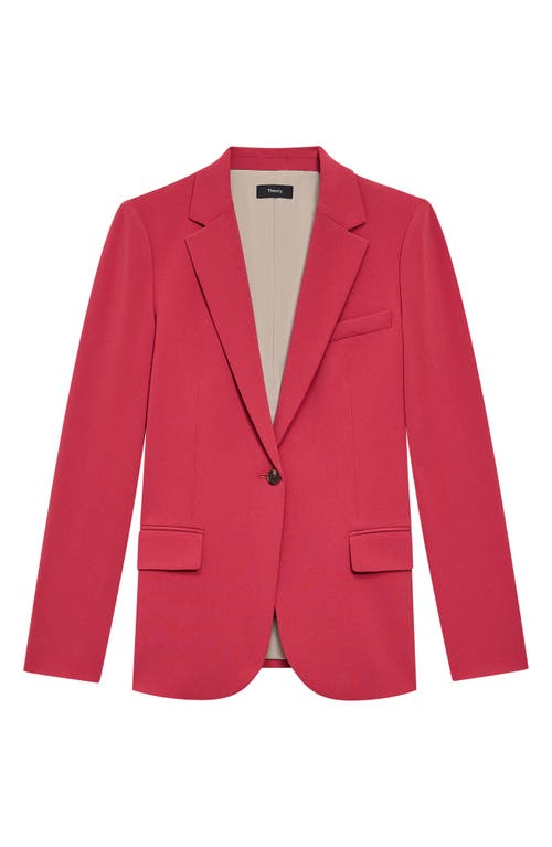Theory Admiral Crepe One-button Staple Blazer In Deep Rose - Ugf