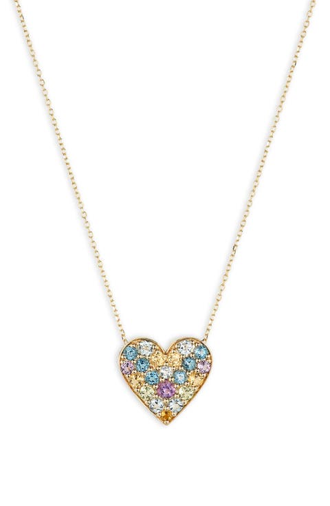 14K Gold Pavé Heart Pendant Necklace (Nordstrom Exclusive)