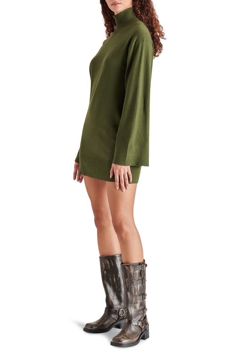 Gretta Turtleneck Long Sleeve Sweater Minidress, Alternate, color, DARK OLIVE
