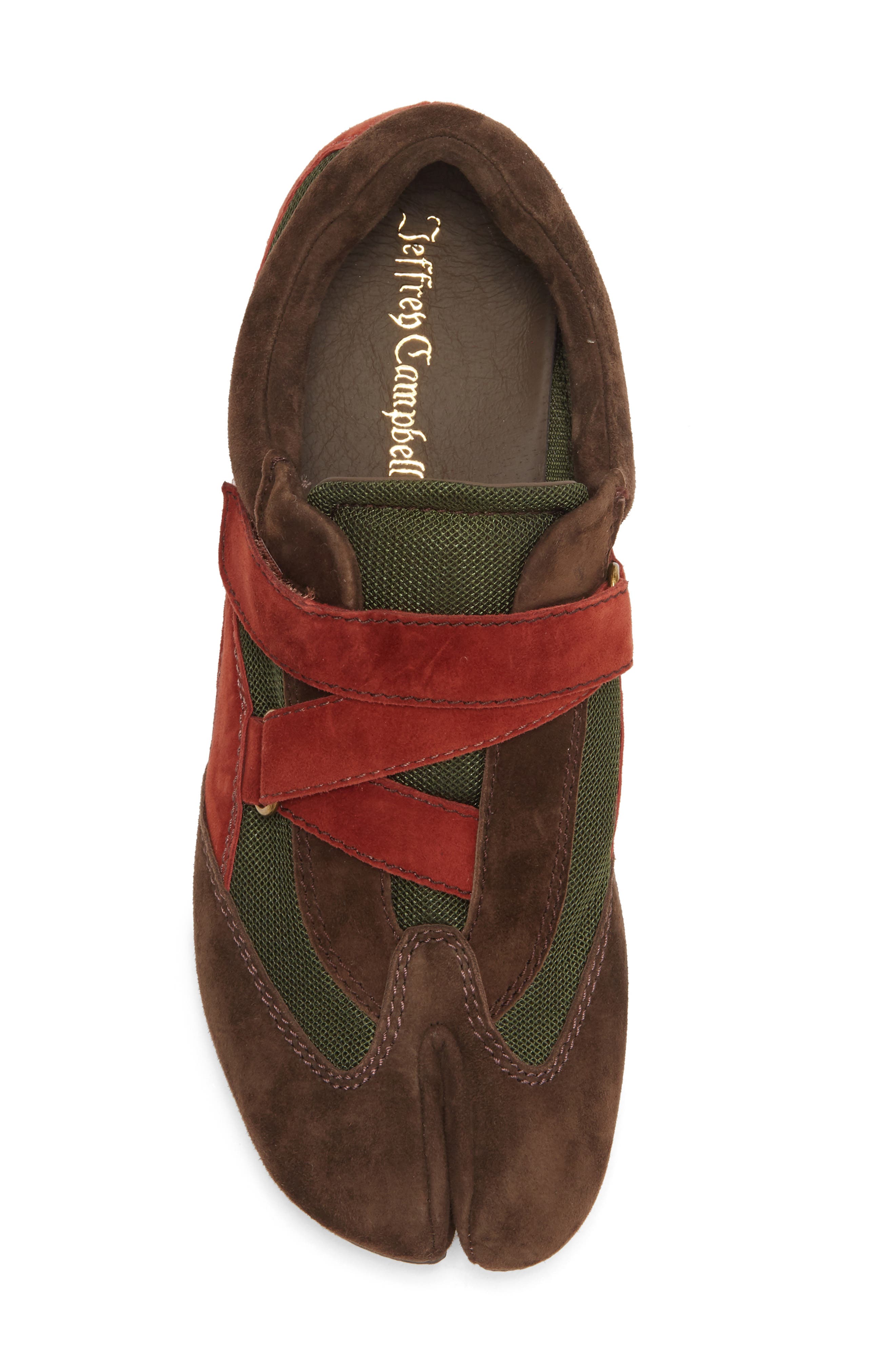 Planeta Split Toe Sneaker, Alternate, color, BROWN COMBO