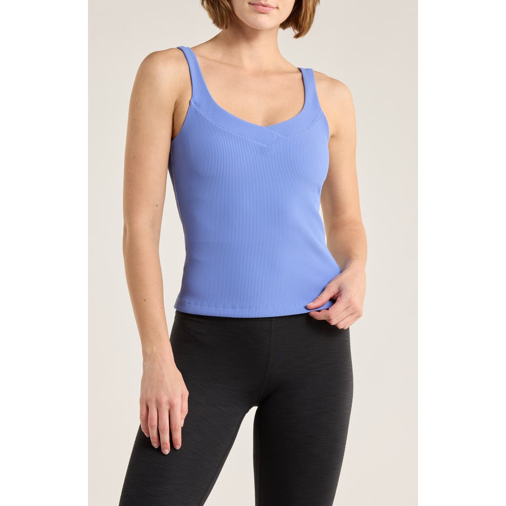 Beyond Yoga Refocus Rib Racerback Tank In Blue