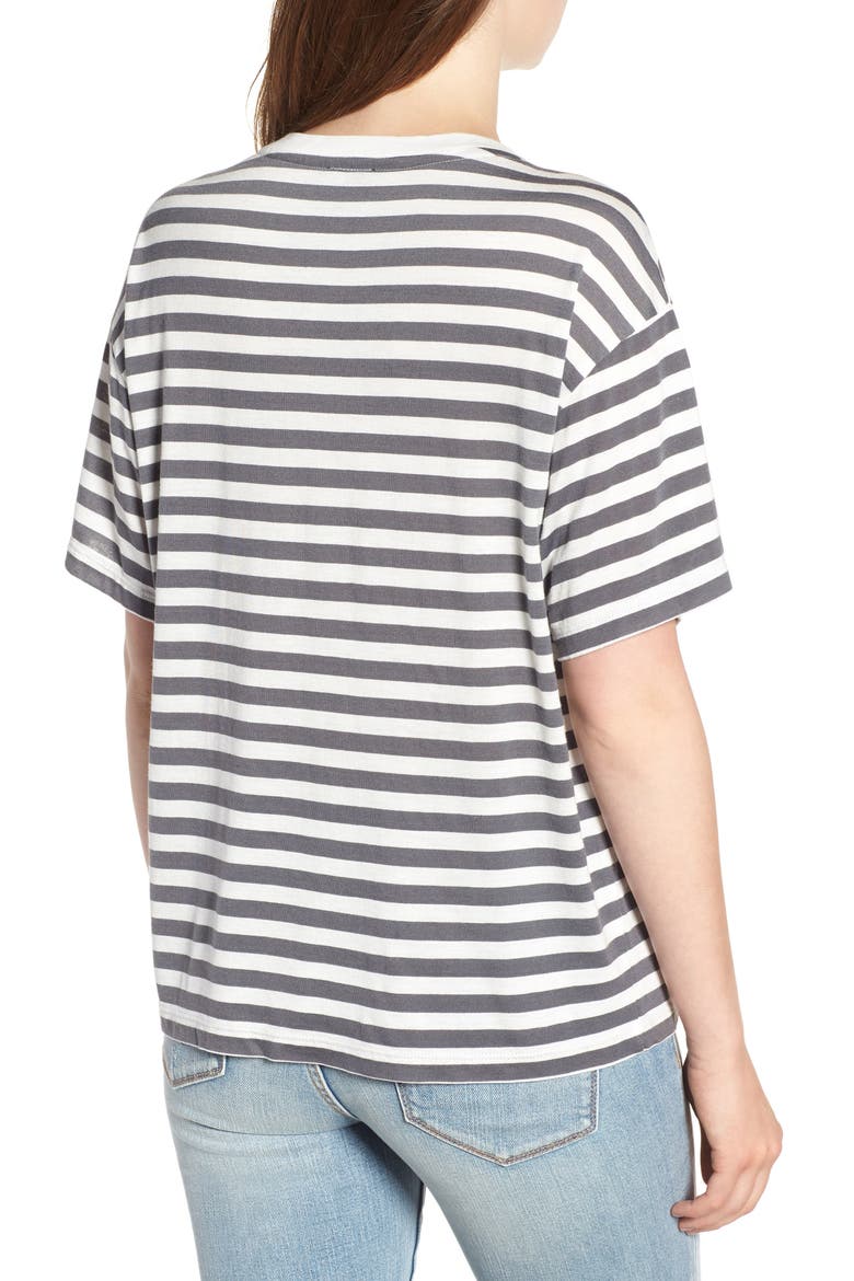 by Daydreamer Rolling Stones Stripe Boyfriend Tee, Alternate, color, WHITE STRIPE
