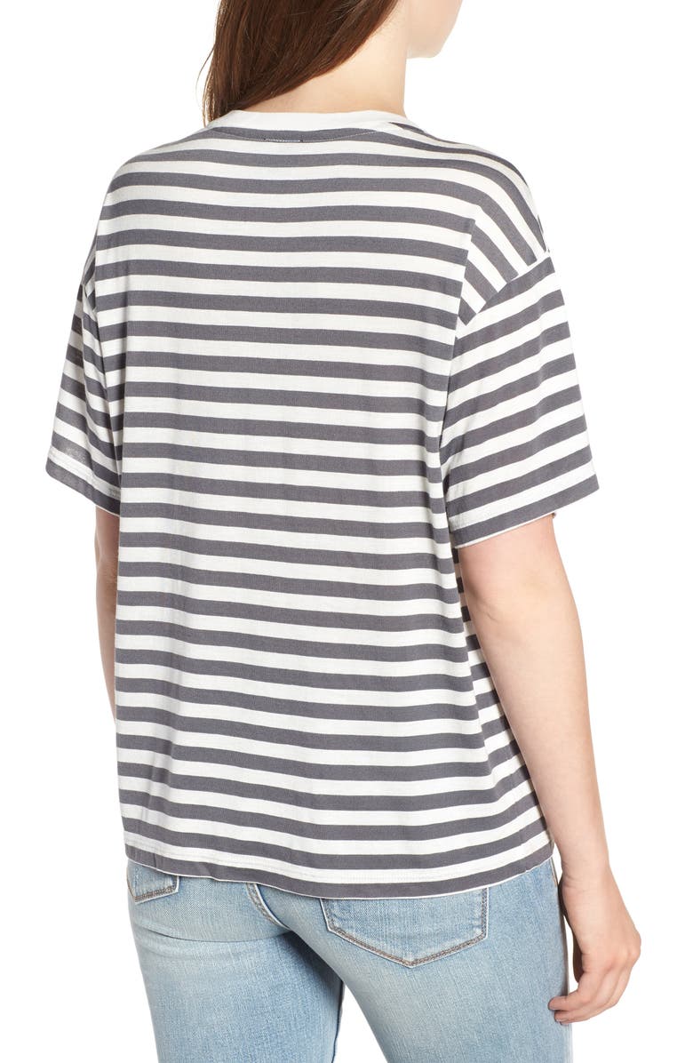 Day by Daydreamer Rolling Stones Stripe Boyfriend Tee, Alternate, color, 