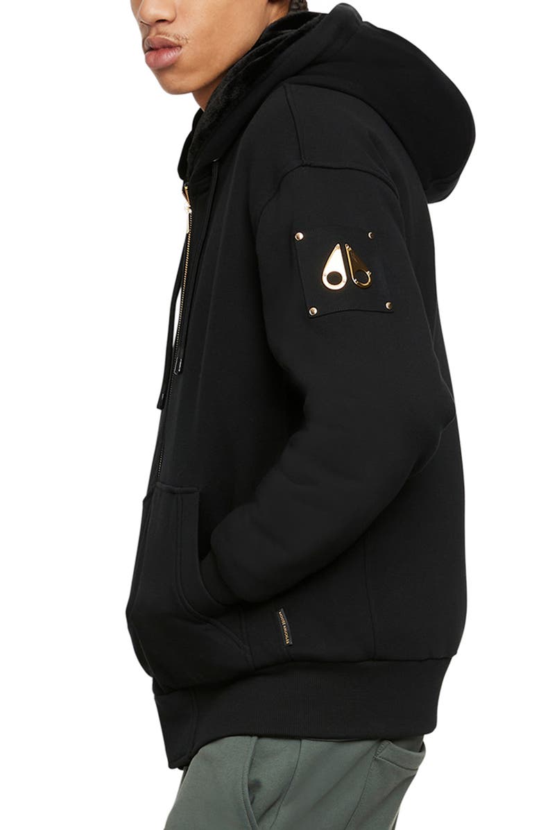 Moose Knuckles Linden Bunny Jacket with Removable Faux Fur Lining, Alternate, color, Black