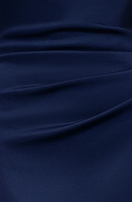 Xscape Evenings Ruffle Scuba Crepe Gown In Midnight