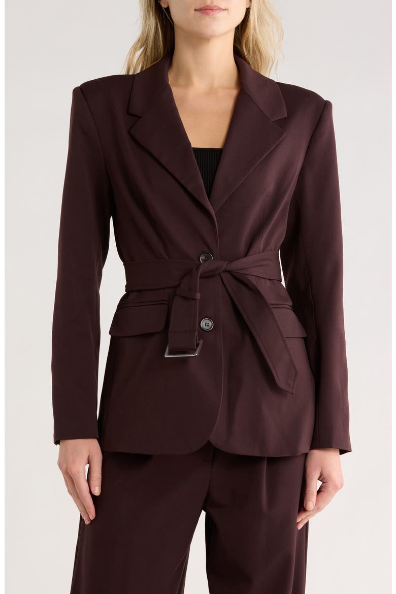 Belted Blazer, Main, color, PLUM