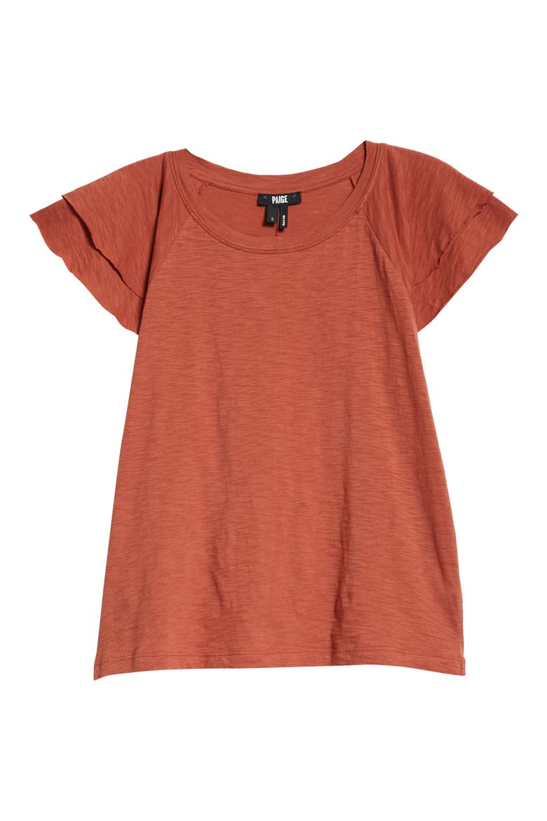 Linnea Ruffle Sleeve T-Shirt, Alternate, color, MUTED CLAY