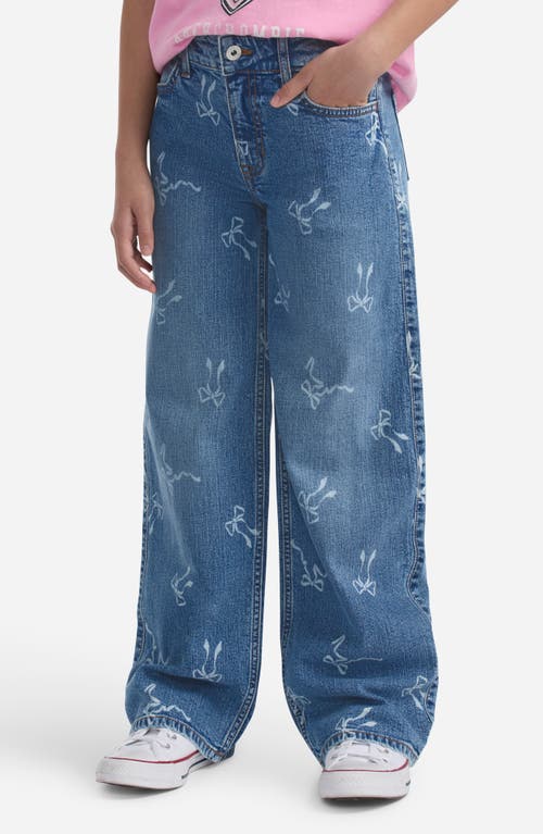 Abercrombie Kids Kids' Discharge High Waist Wide Leg Jeans In Blue