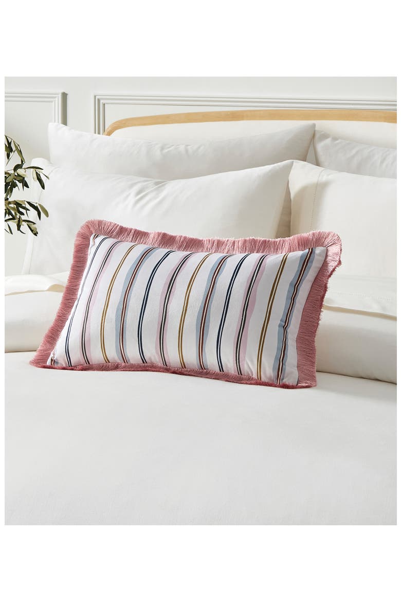 Scallop Stripe Velvet Accent Pillow, Alternate, color, MULTI