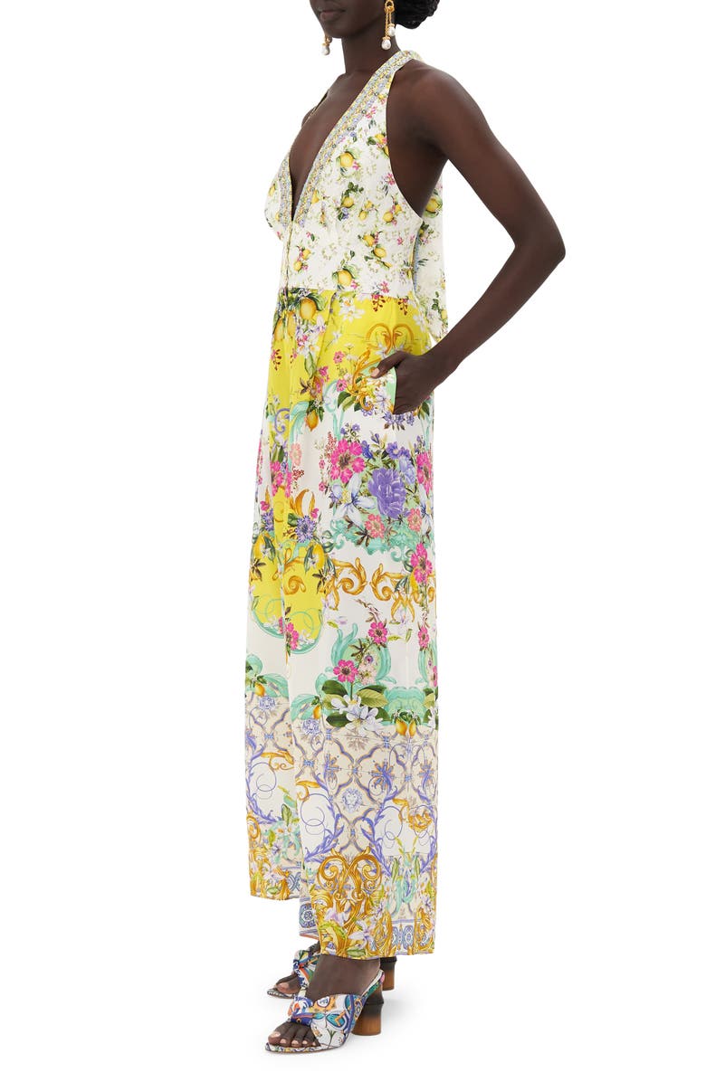 Camilla Caterina Spritz Halter Neck Silk Jumpsuit, Alternate, color, 