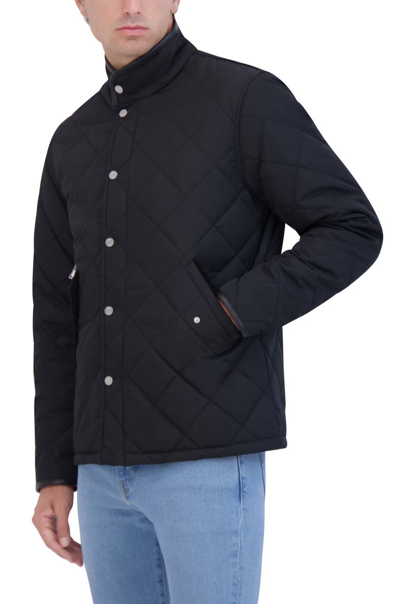 Robert Graham Water Repellent Quilted Jacket, Alternate, color, Black