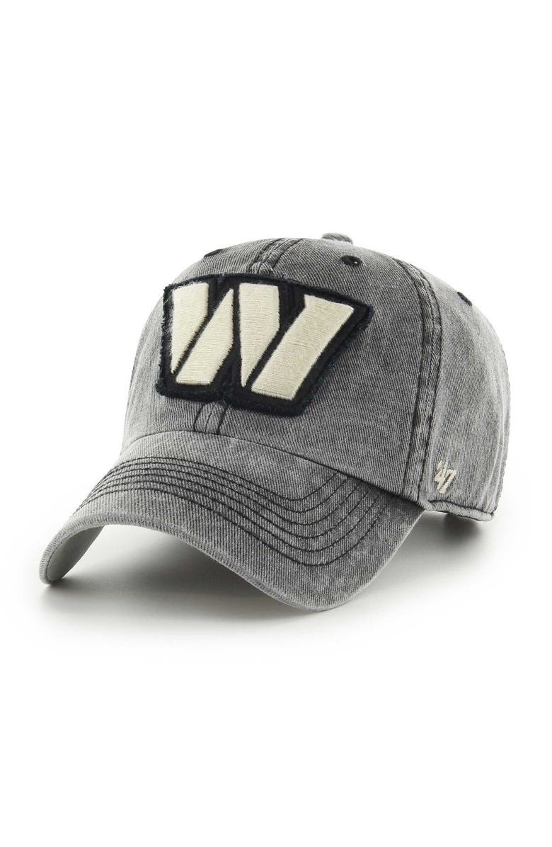'47 Men's '47 Black Washington Commanders Esker Clean Up Adjustable Hat, Main, color,