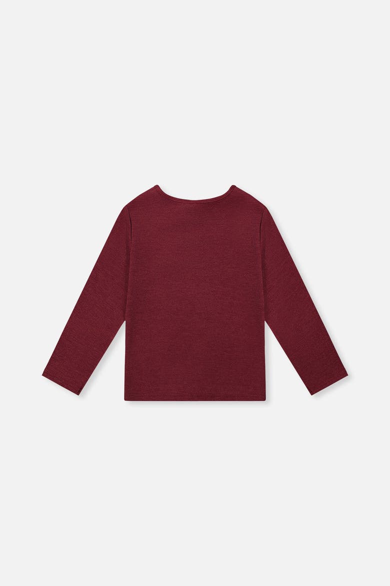 Soft Brushed Rib Crew Neck Top, Alternate, color, Reddish-Brown