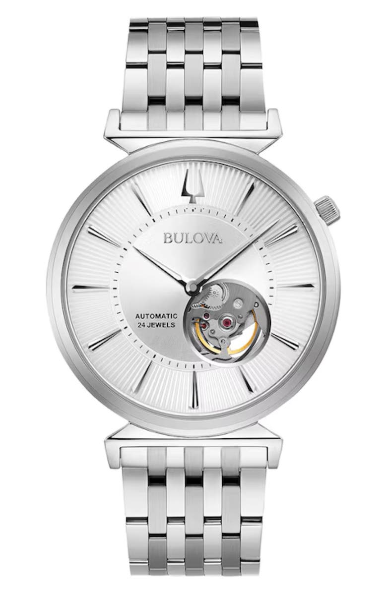 BULOVA Regatta Automatic Bracelet Watch, 40mm, Main, color, Silver