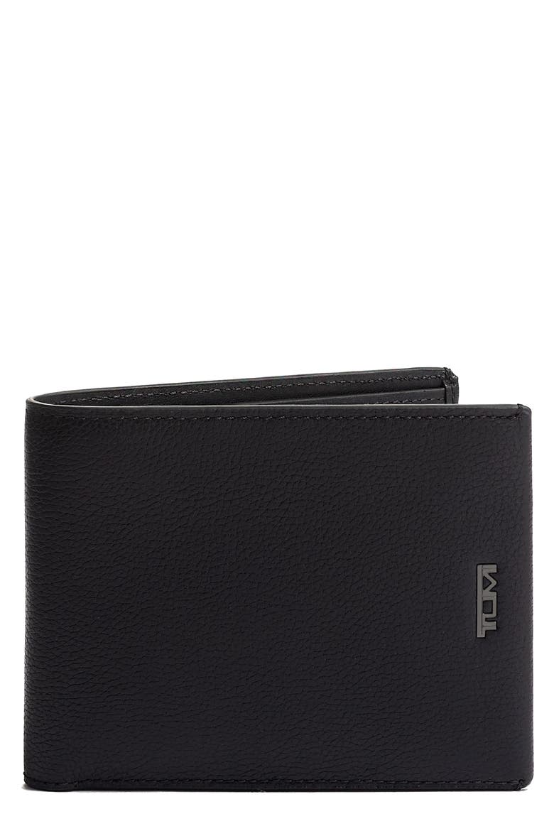 Nassau Global Double Leather Wallet, Main, color, BLACK TEXTURE