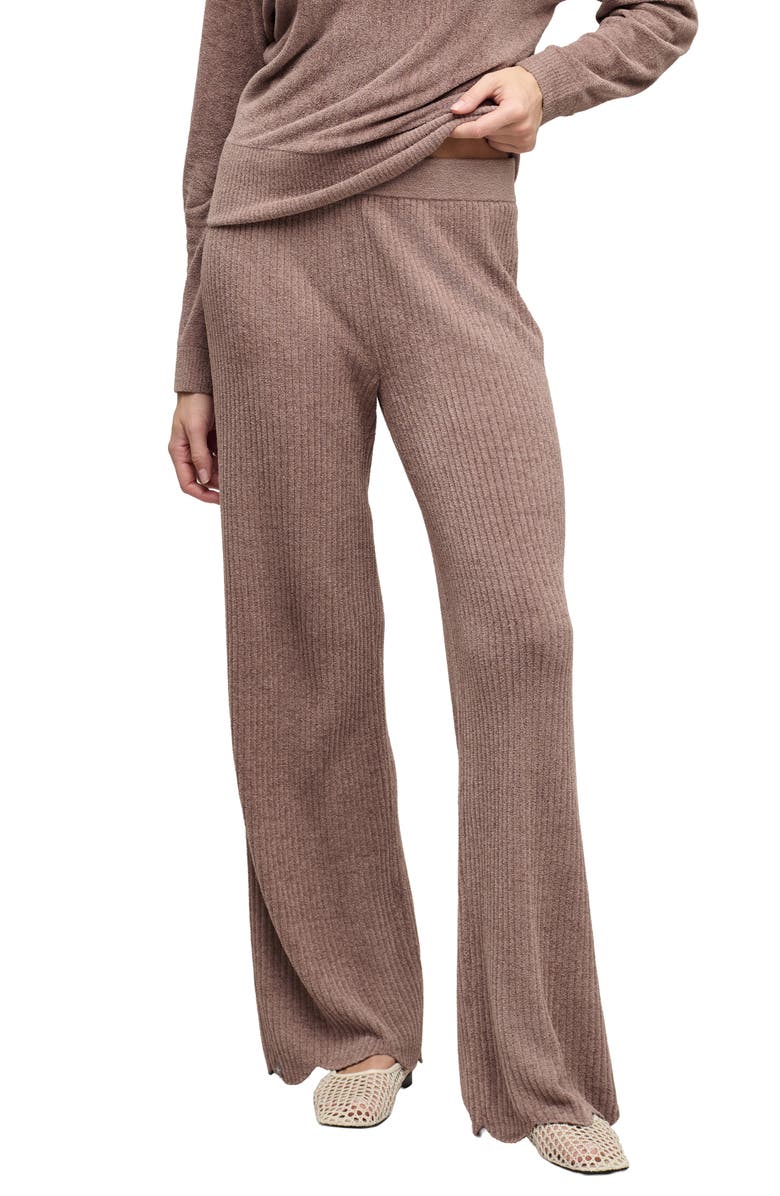 Barefoot Dreams<sup>®</sup> CozyChic<sup>®</sup> Ultra Lite<sup>®</sup> Scallop Hem Lounge Pants, Main, color, Sable