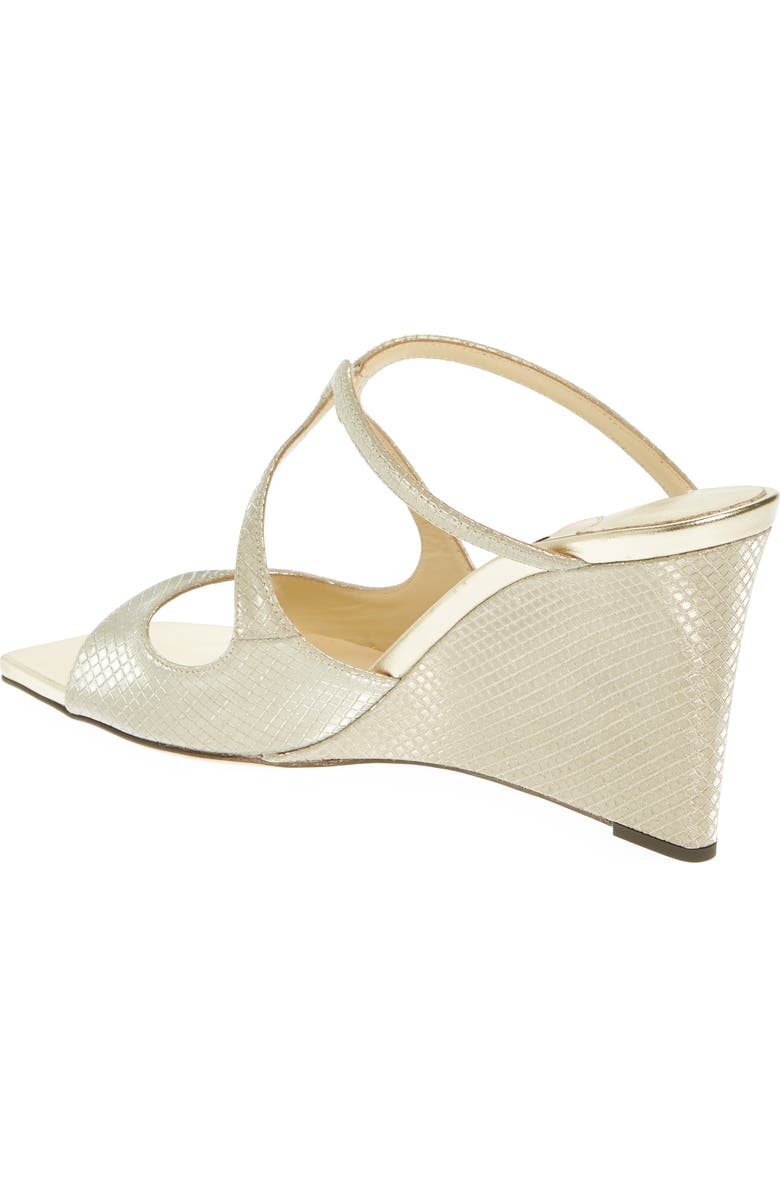 Jimmy Choo Anise Lizard Embossed Strappy Slide Wedge Sandal, Alternate, color,