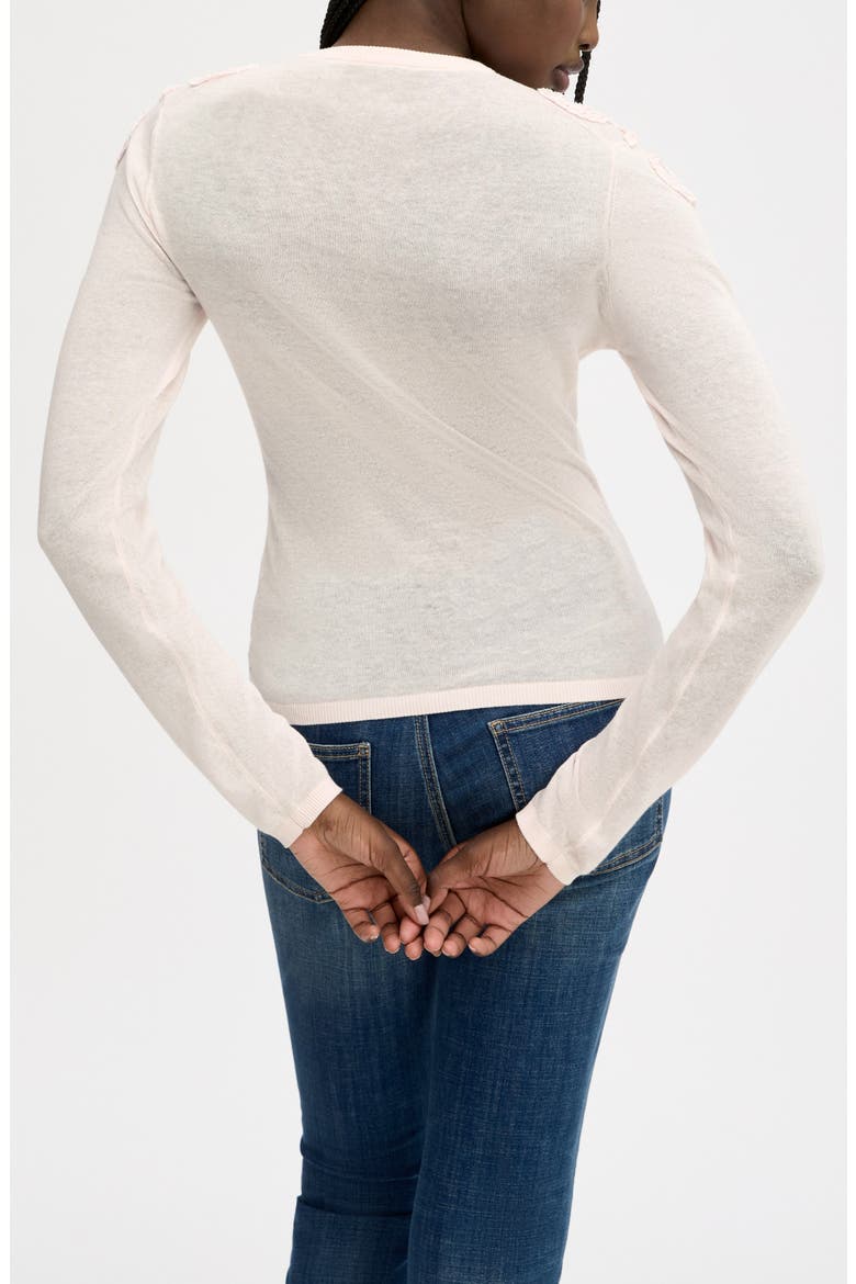 Ruffle Trim Sweater, Alternate, color, SOFT PINK