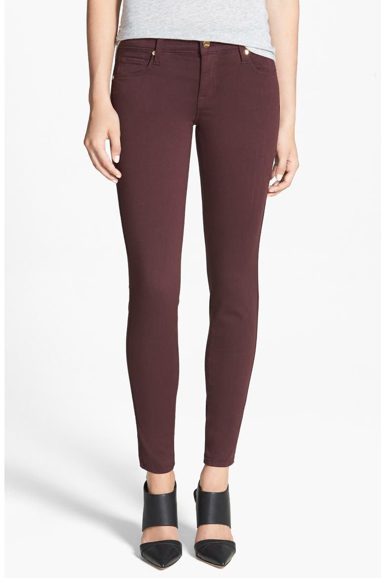 'Shya' Skinny Twill Pants, Main, color, MAHOGANY