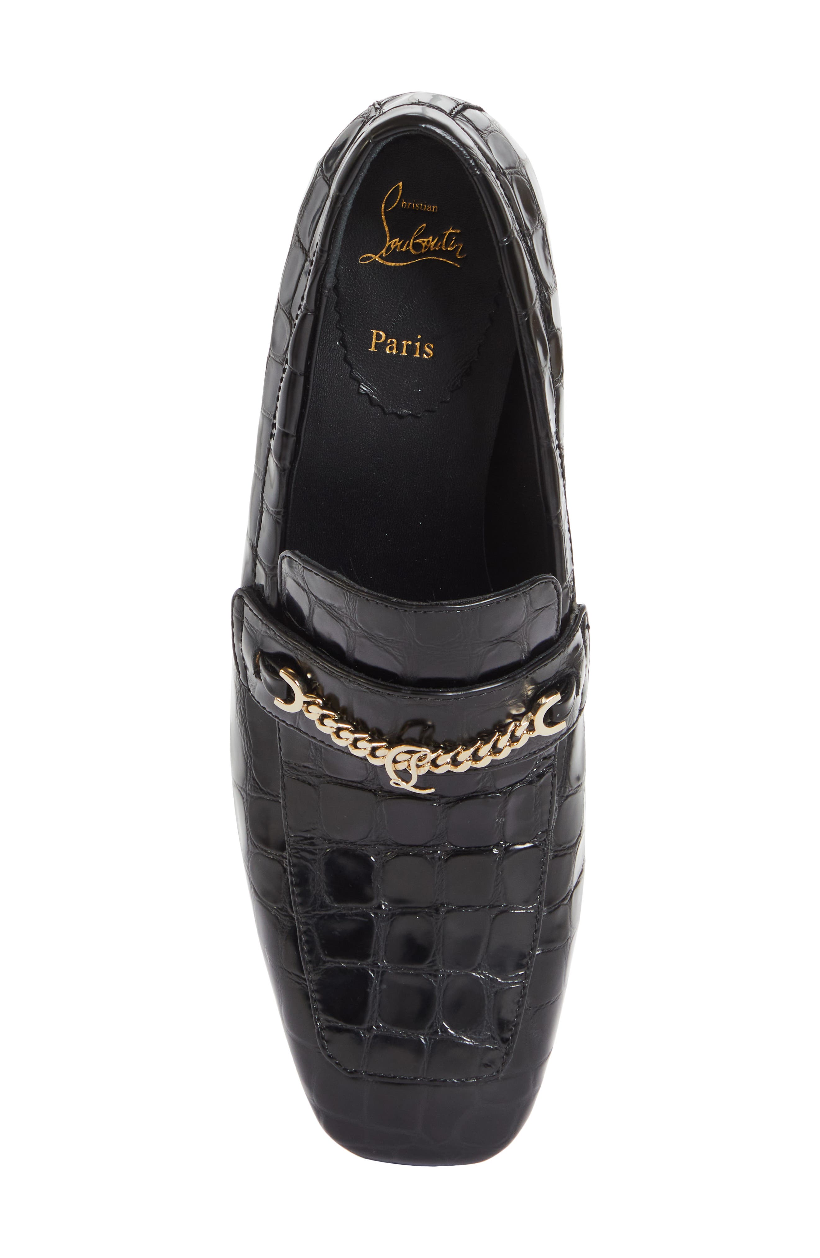 Christian Louboutin MJ Croc Embossed Loafer, Alternate, color, 