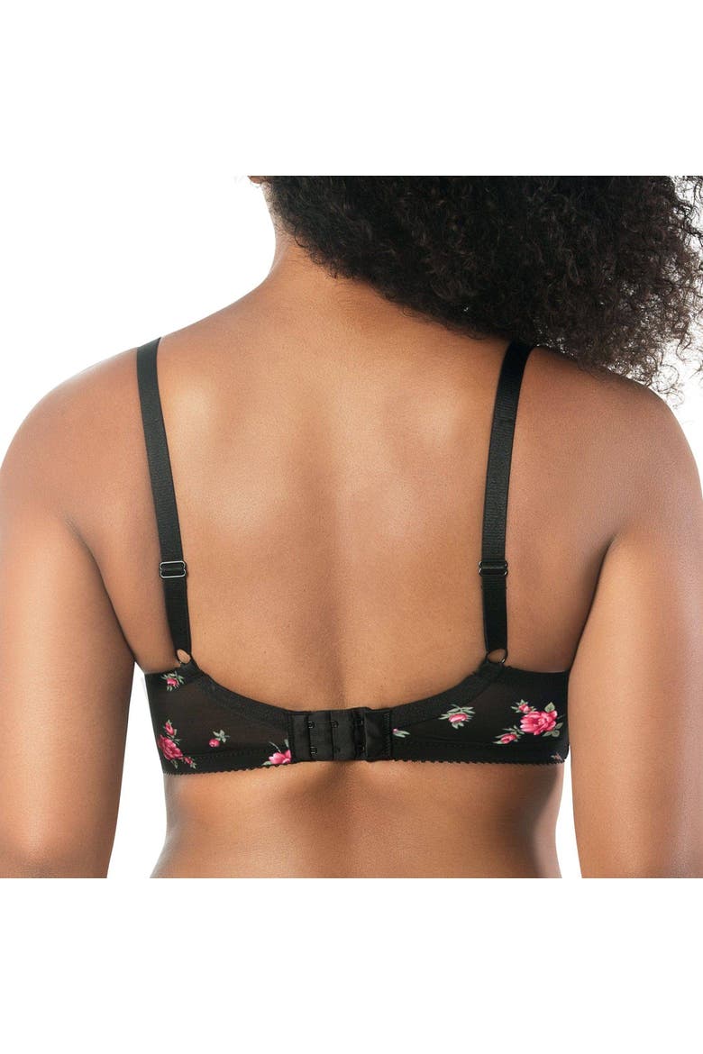 Casey Plunge Molded T-Shirt Bra, Alternate, color, Black w/ Rose Print