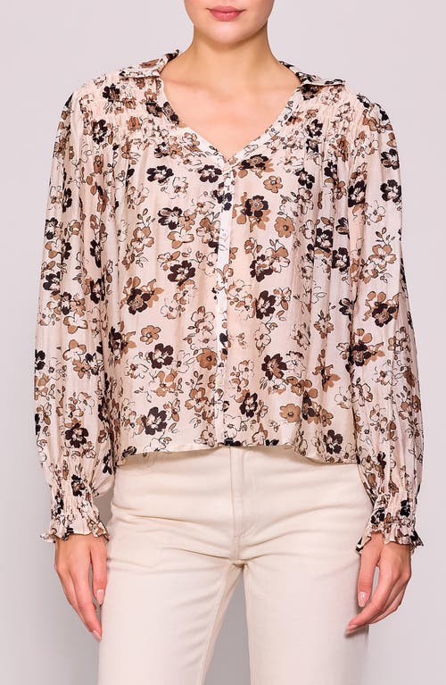 Melloday Print Button-up Shirt In Neutral