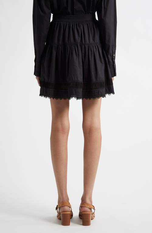 Ulla Johnson Ayla Tiered Cotton Skirt In Noir
