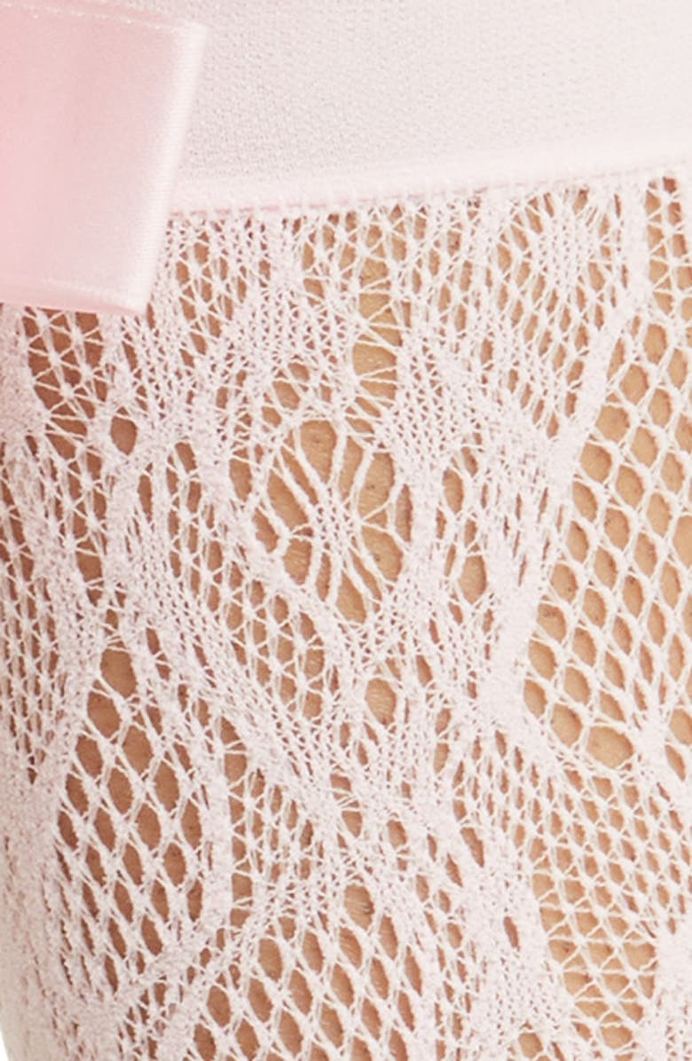 HIGH HEEL JUNGLE Coco Bow Lace Crew Socks, Alternate, color, Pink