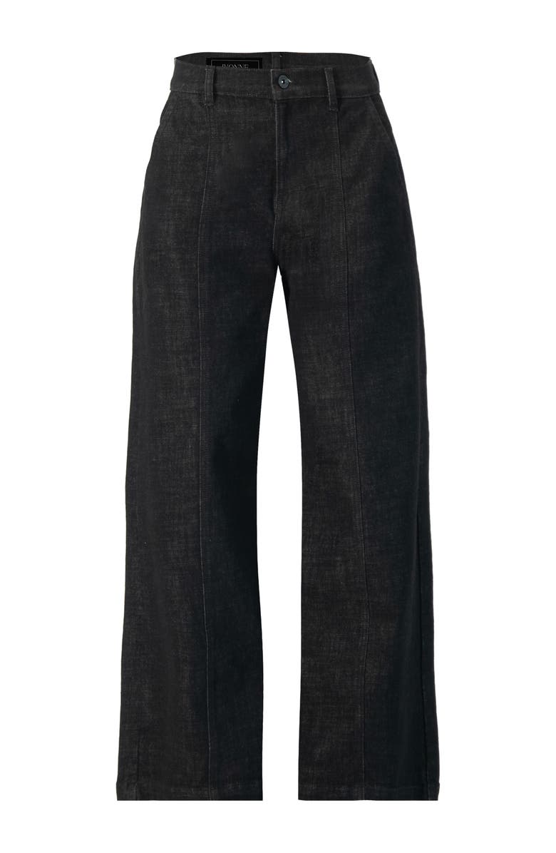 IVONNE High-Waisted Wide-Leg Denim Jeans, Alternate, color, Black