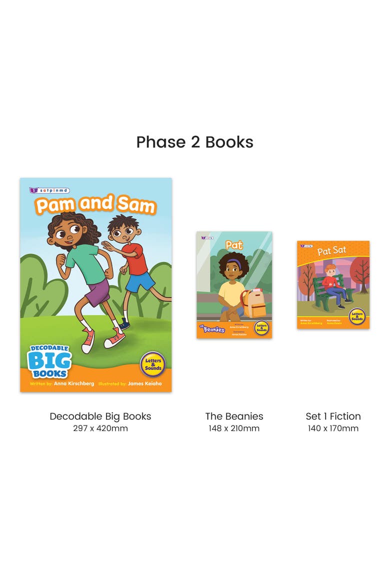 Decodable Big Books Fiction - 6 XL Books Phase 2-4, Alternate, color, Multicolored