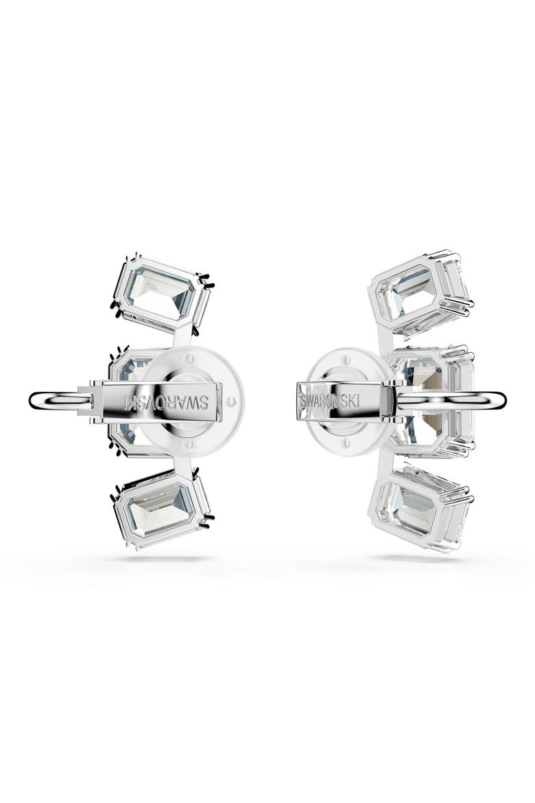 Millenia Crystal Clip-On Earrings, Alternate, color, WHITE/ SILVER