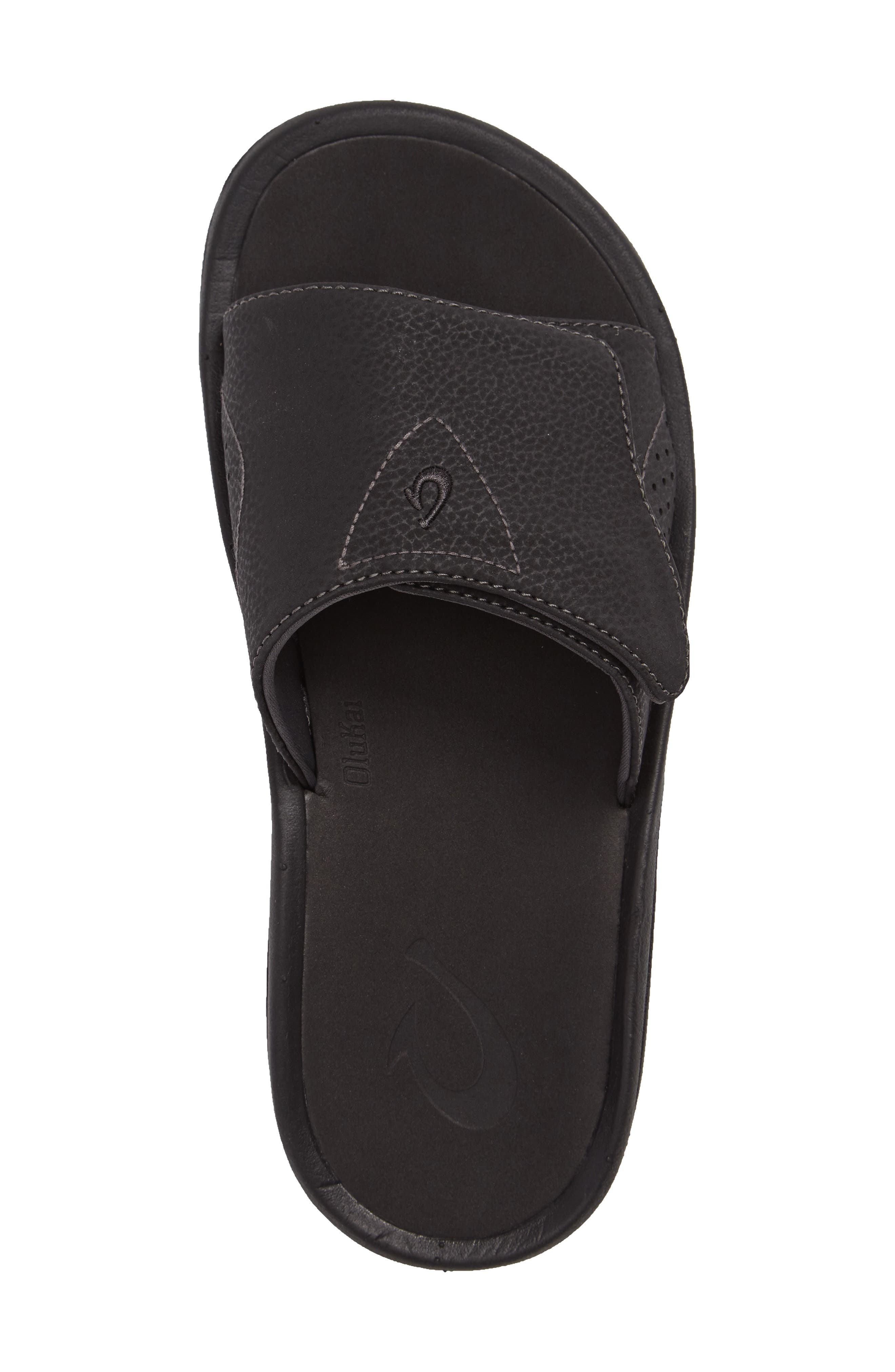 OluKai Nalu Slide Sandal, Alternate, color, Black / Black