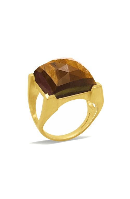 Dean Davidson Plaza Tiger's Eye Ring In Gold