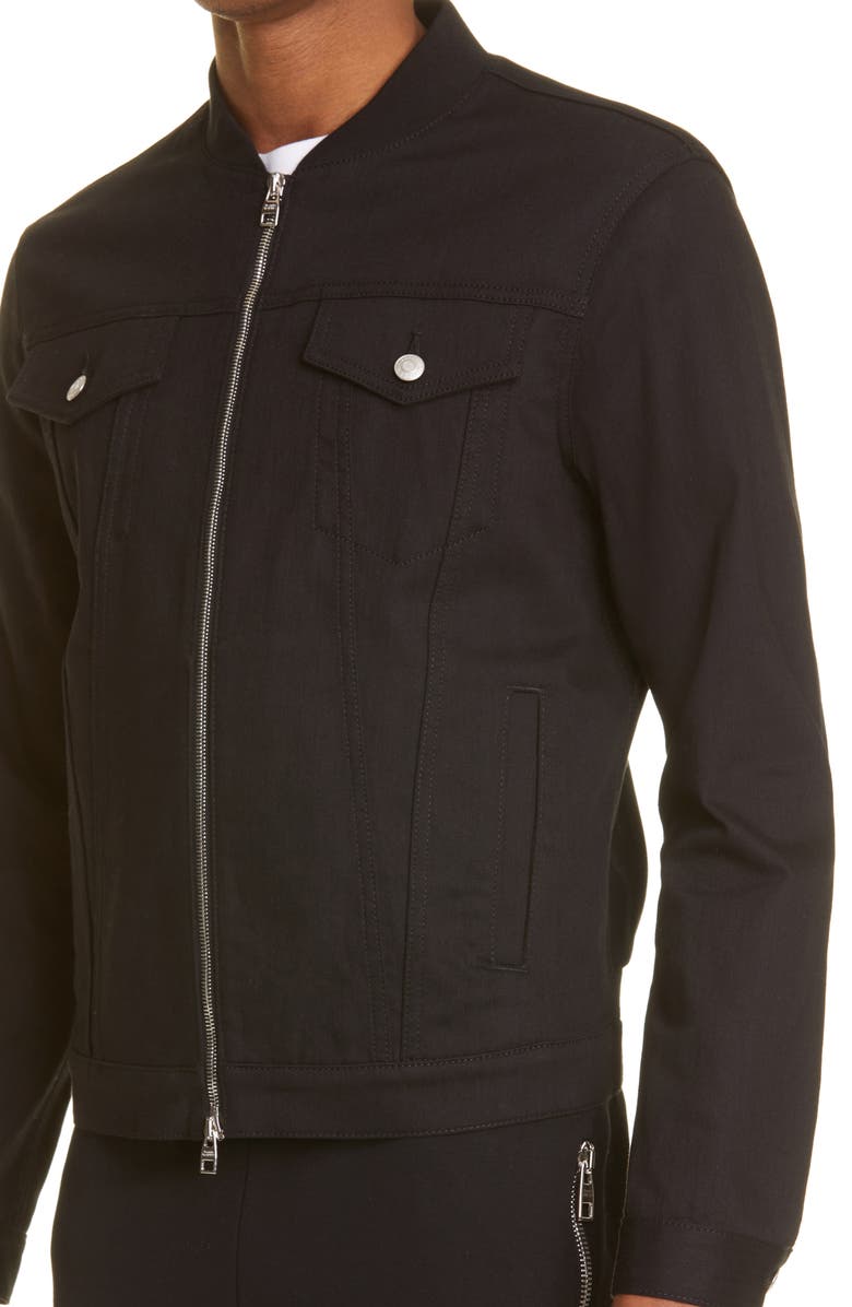 McQueen Alexander McQueen Graffiti Logo Denim Jacket, Alternate, color,