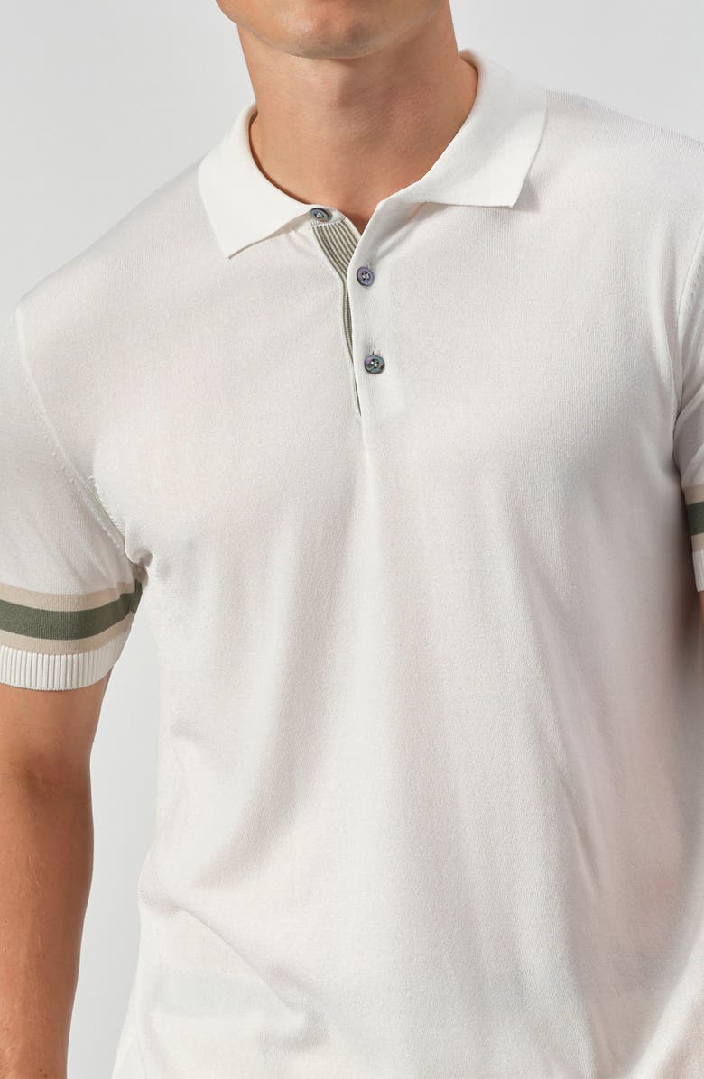 STUDIO GARNET LOS ANGELES Ice Finish Polo Sweater, Alternate, color, White