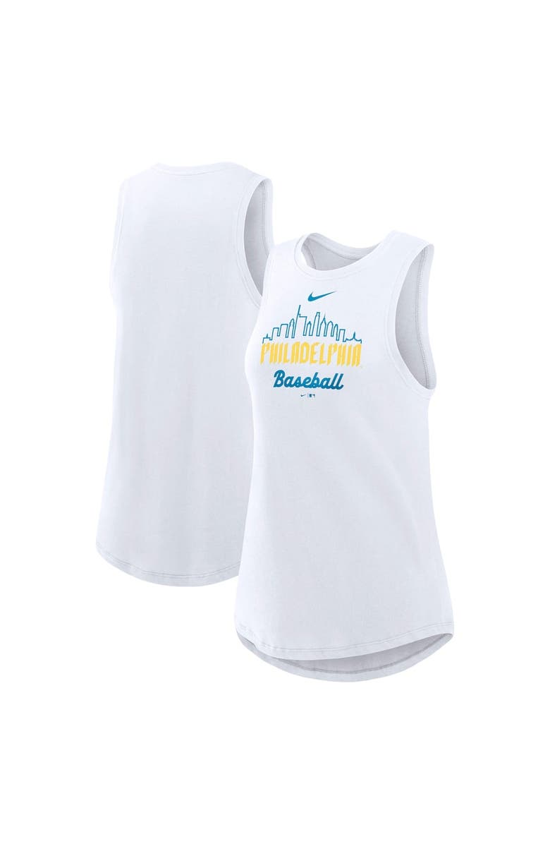 Nike Women's Nike White Philadelphia Phillies City Connect Tricode High Neck Performance Tank Top, Main, color, 