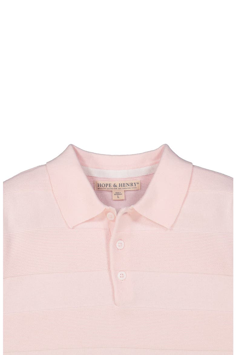 Baby Boys' Short Sleeve Sweater Polo, Infant, Alternate, color, Ballet Pink Textured Stripe