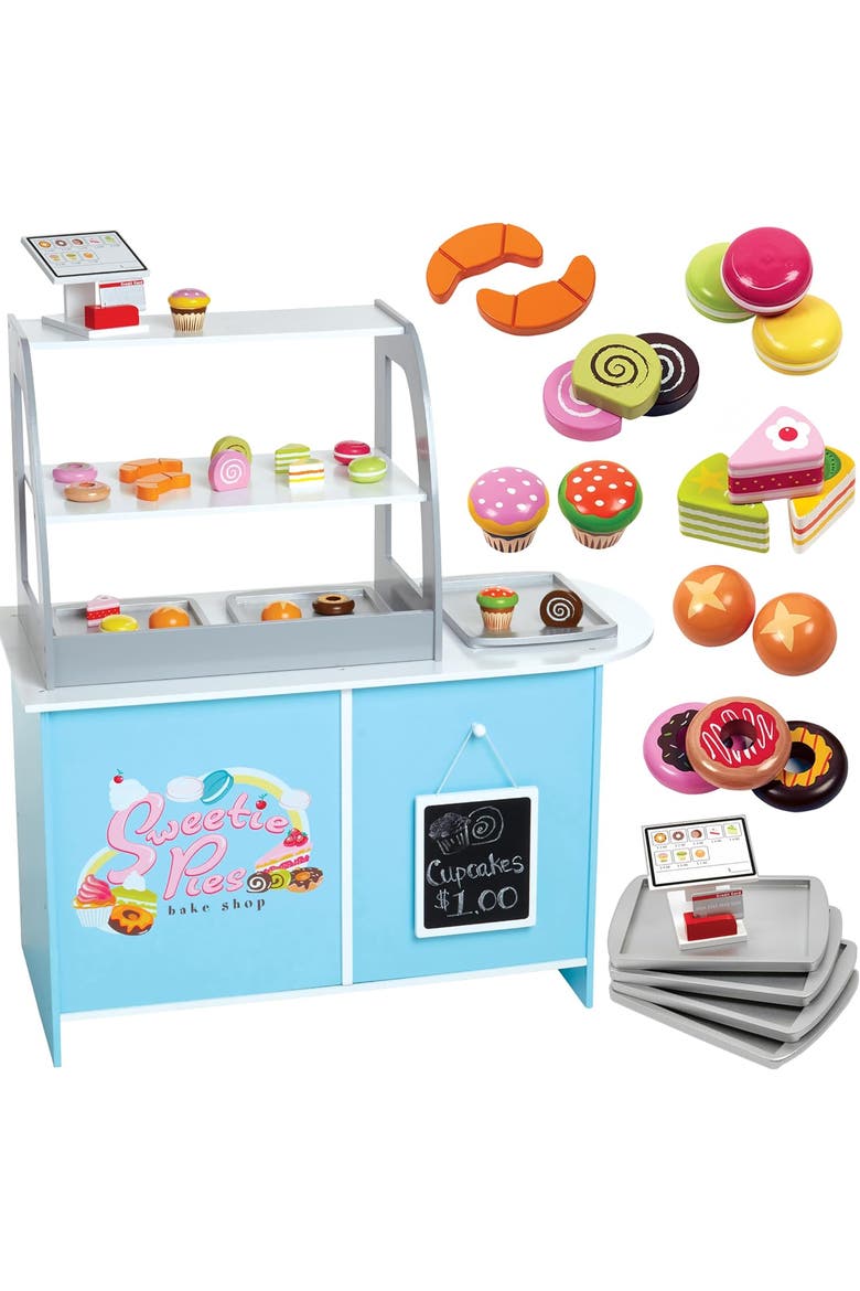 Wooden Bakery Playset Stand for Kids, Main, color, Blue