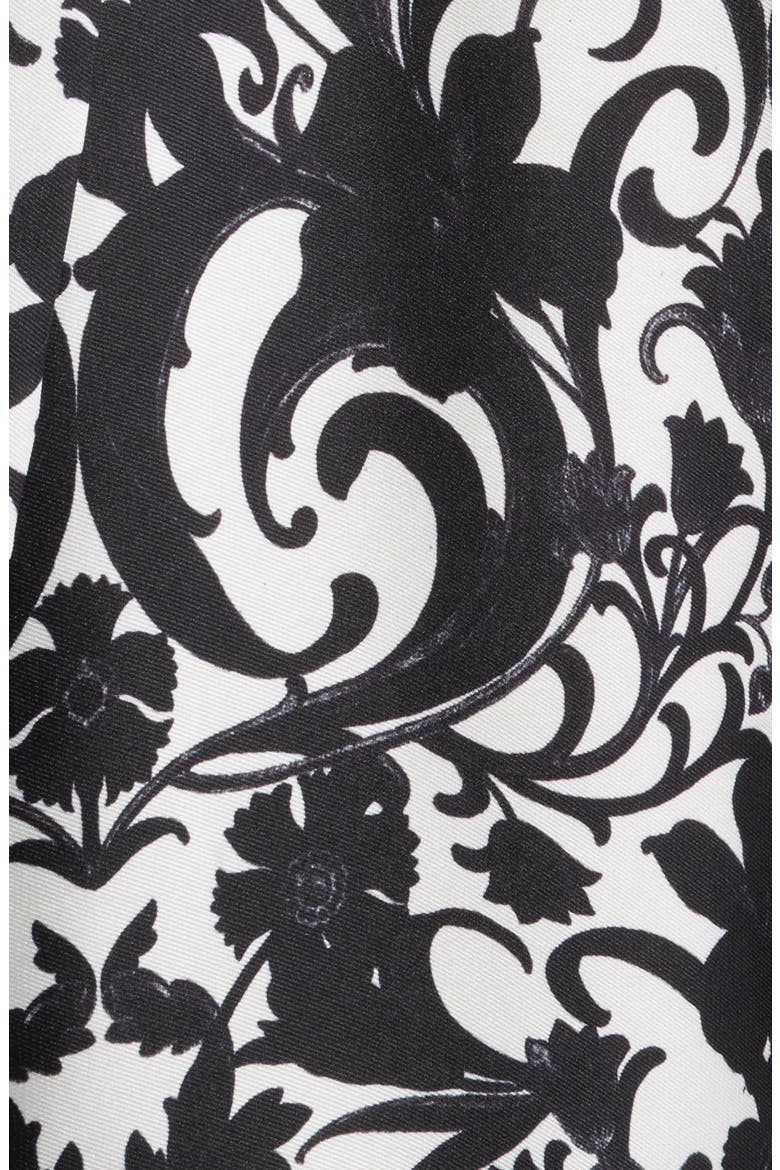 Scroll Print Long Sleeve Shirtdress, Alternate, color, BLACK IVORY