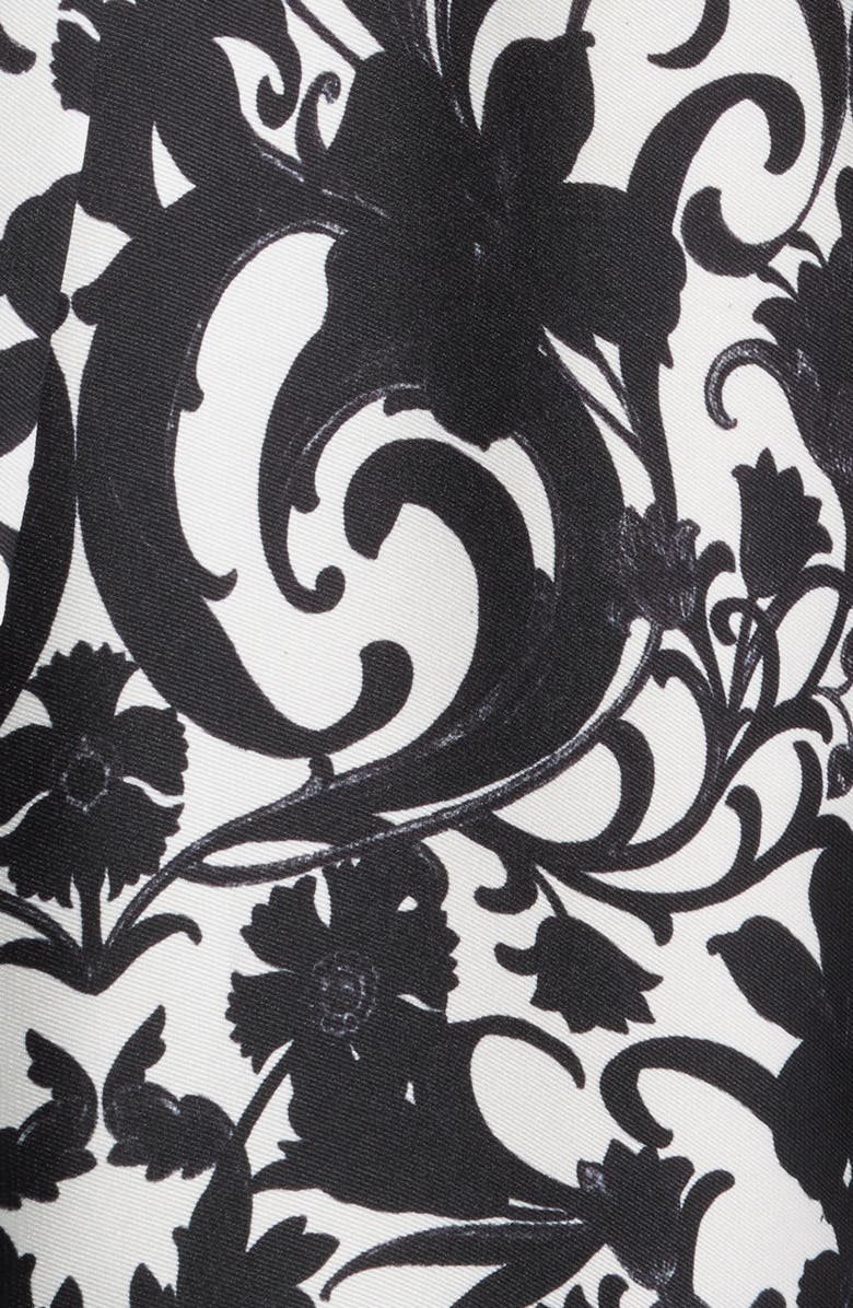 Julia Jordan Scroll Print Long Sleeve Shirtdress, Alternate, color, Black Ivory